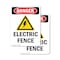 Signmission Electric Fence Danger Sign, Plastic, 12in W x 18in L, 2PK OS-2PACK-DS-P-1218-V-2212 - alternate 1